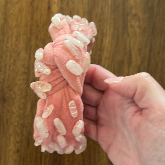 LeLe Sadoughi Healing Stone Headband OS Rose Quartz - Picture 5 of 8